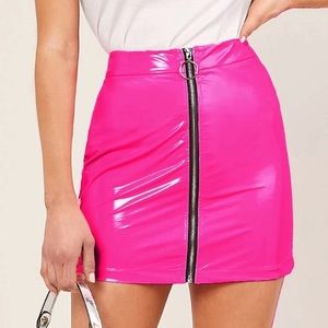 Trendy pleather skirt!